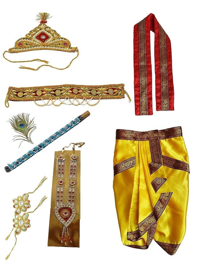 Pakhi Little Krishna Dress For Kids - Fresh Style - Classical Theme Set - Yellow and Red - Image 1